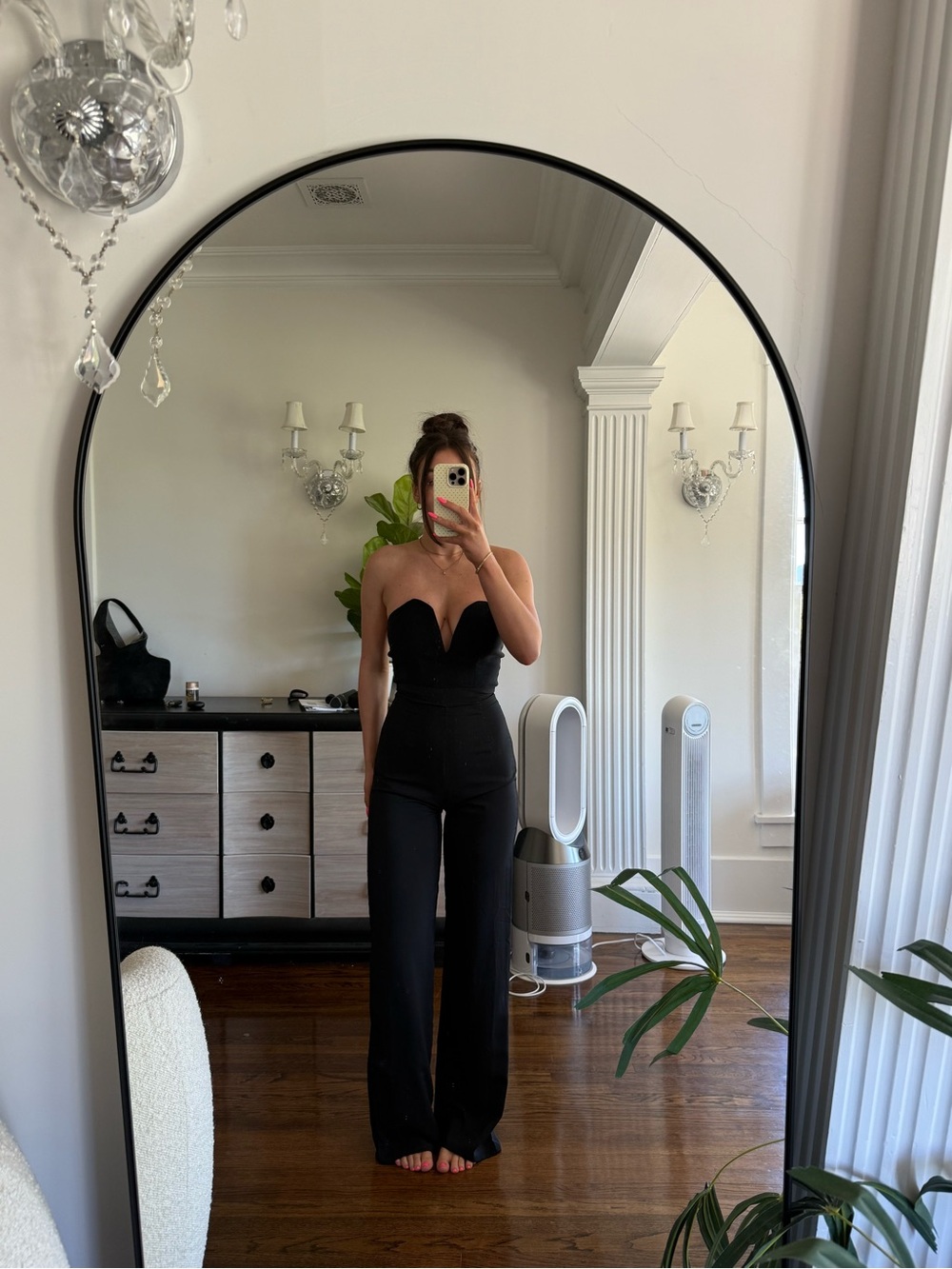 Tobi Black Strapless Wide-Leg Jumpsuit